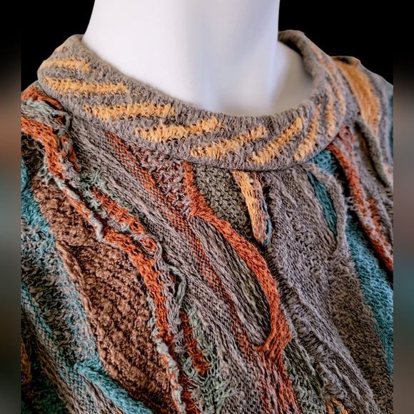 Vintage Coogi Classic 3D Texture Cable Knit Sweater 90s Australia Biggie XL - Picture 6 of 8
